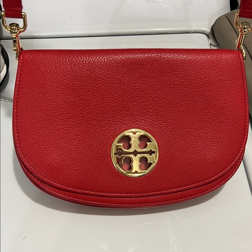 Tory Burch Red Leather Crossbody Bag